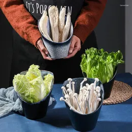Tigelas Pot de restaurante Mesa de mesa Cerâmica pratos espetados barris de vegetais