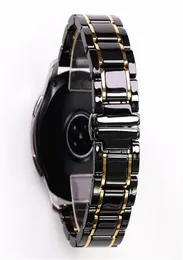 20mm 22mm Lüks Seramik Çelik Siyah Kayış Galaxy Watch4 S3 Amazfit GTS Watch Band Bilek Bant Kemeri 2206242772830