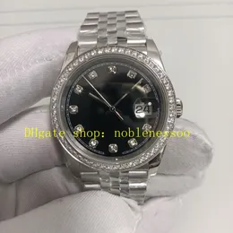 Autentyczne zdjęcie Diamond automatyczny zegarek średnia wielkość 36 mm damskie damskie czarne tarcze 126234 Stal nierdzewna jubileuszowa bransoletka BP Fabryka mechaniczne kobiety BBF zegarki BBF