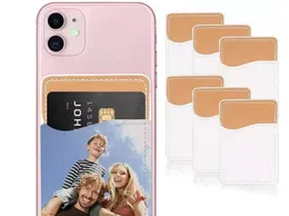 Evrensel cep telefonu kılıfları süblimasyon diy beyaz boş PU kart tutucu mobil cüzdan ısı transferi5616511