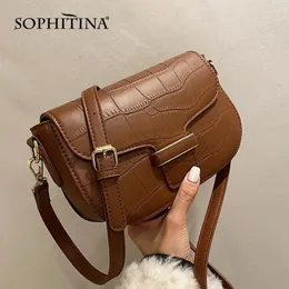 Bag SOPHITINA Fashion Women's Bags High Quality Zipper & Hasp Shell Thread Flap Pocket Casual Sequined Single Shoulder E139