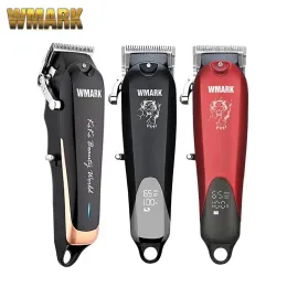 مقص Wmark NG103PLUS 103B محترف الشعر اللاسلكي مع Clipper مع LED سعة البطارية عرض القطع الشعر القابلة للتعديل رافعة قابلة للتعديل