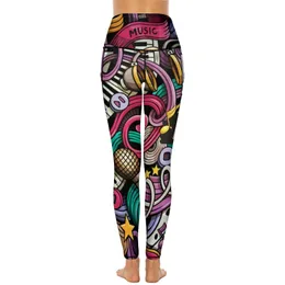 Abstract Music Yoga Pants Sexy Colorful Stampa leggings personalizzati ALIMENTO ALIMENTO LEGGINS DONNE CATTULE SPECIALE CASUALI