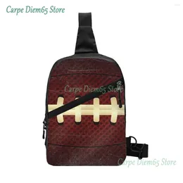 Backpack Sling Bag Football Textura Pacote de tórax Crossbody for Cycling Travel Hucking