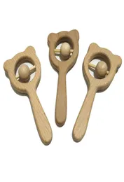 10pcs Buchen Holzrasseln Holzperlen Zahnkauen Spielzeug Zahnen Montessori Spielzeug Food Grade Hölzer Baby Rassel Teether6061419