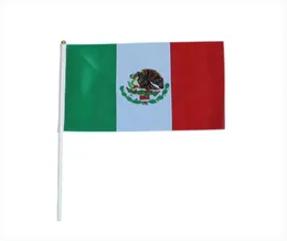 Bandeira do México de 1421 cm com pólo branco e tipwhole de ouro de boa qualidade bandeiras nacionais pequenas 100pcslot2867866