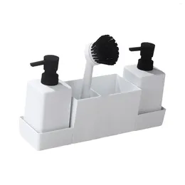 Liquid Soap Dispenser Sink Countertop Hand Non Slip Stores Sponges Scrubbers