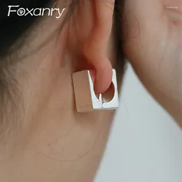 Hoop Ohrringe minimalistische Silber Farbe für Frauen koreanische Mode Einfacher quadratischer geometrischer Party Schmuck Verhindern Allergie