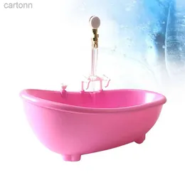 Bath Toys Bathtub Banco de banho Mini mobília elétrica Piscina de brinquedo de brinquedos da banheira em miniatura Acessórios para nadar com água para malhas 240413