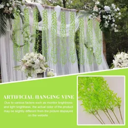 Decorative Flowers 1M Artificial Hanging Vine Weeping Willow Plastic Greenery Leaves For Indoor Outdoor Garden Wedding Party Home Decor J5T5
