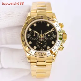 Clean Montre de Luxe Mens Watches 40mm Chronograph Mechanical Movement Ceramic Bezel 904l Steel Relojes Rubber Strap Watch Wristwatches