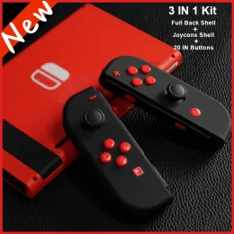 Fälle Schwarz Rot für Nintendo Switch Joycons Shell DIY Farbkoffer Ersatzhäuserhäuserabdeckung für Switch -Zubehör
