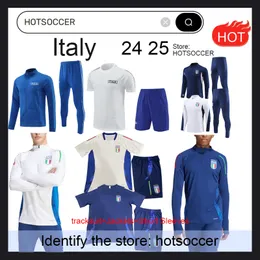 2024-2025 Włochy Tracksuit+kurtki+krótkie rękawy Tuta Maglia Jersey 24 25 Italia Italia Italia Piłka nożna przetrwać Camiseta Soccer Kit Piłka nożny