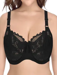 وصول جديد شبكة صدرية للنساء الدانتيل براليت التطريز underwire مثير الأزهار 36dd 38dd 40dd 42dd 44dd 46dd 6 ألوان Lj23963162