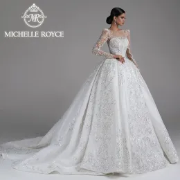 Vestidos de noiva Michelle Royce Ball vestido para mulher 2024 Luxo Luxo Bruno de lantejoulas Tulle Vestido de noiva vestidos de Novia