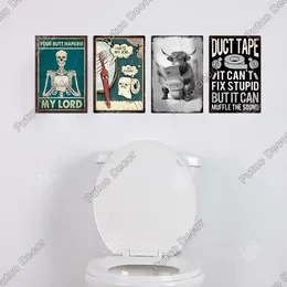 プトゥオ装飾1PCトイレ用のメタルサイン - レトロティンバスルームプラークウォールアートポスター装飾