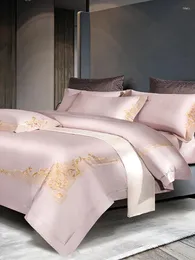 Set di biancheria da letto 12 colori a letto solido in lino in cotone set rosa set di lupipiumini di lusso King size 150 fogli ricamati