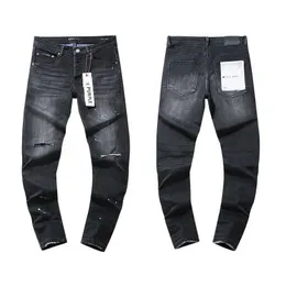 Mor Marka 2024 New Jeans High Street kara delik tasarımı şişman adam düz kot pantolon ince kot pantolon