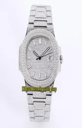 TOP AUSTODIEN 571910G010 18K Weißgold Voll gepflastert mit Diamanten CAL8215 Automatische Herrenbeobachtung Diamond Diamond Diamant Dial Luxry W1255621