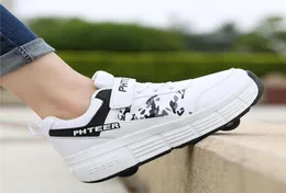 Dorosły chłopcy Heelys Children039S Dziewczęce Rolki Studentne podwójne buty koła wielofunkcyjne łyżwiarki łyżwiarki INline 6454247