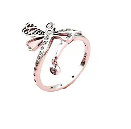 Nuovo anello di dragonfly da sogno 925 Sterling Silver per la personalità della moda Accessori per anelli di insetti naturali Female8412937