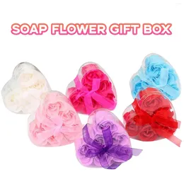 Dekorativa blommor 6st badtvål rosen kronblad i hjärtboxrose blomma med på det perfekt för en snabb handtvätt eller lyxig