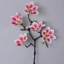 Fiori decorativi Artificiale Magnolia Bouquet Fino Finole Flower Branch for Wedding Party Dispositivo camera da letto Tavolo da soggiorno decorazioni per la casa
