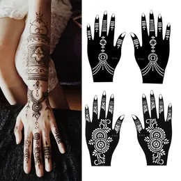 1 coppia Nuovo trucco Mehndi in stile indiano Temporanea Decal Herné Tenna Adesivo Body Art Tattoo Stencils tatuaggi