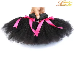 100 Brazylijski Afro Kinky Curly Bundles ludzkie włosy Weft Naturalne kolorowe przedłużanie włosów dla czarnych kobiet Longjia Hair Company 3061910