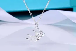 قلادة التاج الأصلية قلادة أنثى S925 Sterling Silver Necklace Light Design Design Necklace Valentine's Day Gift1590133
