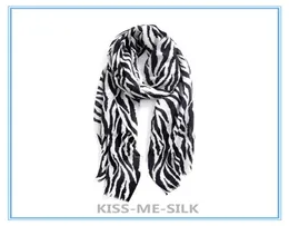 kms黒と白のシマウマストライプウールスカーフショール薄いオールマッチスカーフショールデュアルデュアルス20070cm110g3984770