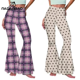 Nadanbao-Pantalones de Yoga Ajustados Para Mujer, Leggings Acampanados de Estilo Coreano, Ropa de Calle nieformalny, Pierna Acampanada