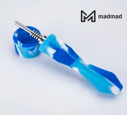 Tek kullanımlık sigara içme silikon nektar toplama seti 10 mm paslanmaz çelik yağ brülörü nc kiti dab saman7646132