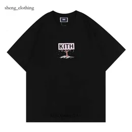 Kith Shirt Mens Design T-shirt Spring Summer 3 Color Tees wakacje w krótkim rękawie swobodny litery drukowania Tops Range S-XXL 142