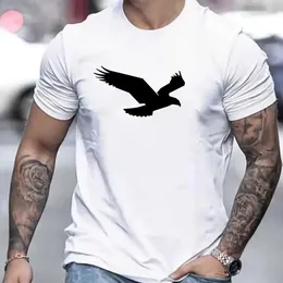 Casual Mens T-shirt Eagle Graphic Clothing Spring Summer Short Sleeve Tops Extra Stora storlek Bojkes TEES 5XL för herrskjorta 240403