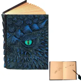 Notizbücher 2022 Neues A5 Notebook Vintage Retro 3d Dragon Thema Relief Blank Papier Diary Book Planer Notizbilder School Stationery Supplies 1PCS