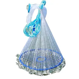 Fishing Net Fish Mesh Hand Throwing Net Outdoor Fishing Tackle Tools Accessories Galvanized Steel Casting Network Model 240300 240408