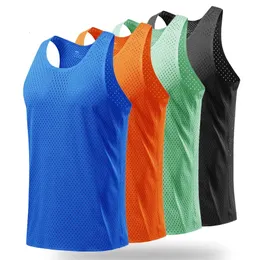 S-2xllightweight Marathon Quick Dry Tank Top Men Summer Fitness Mesh Mesh Sports Vest Sest Sympless Shirt Gym Singlet 240329