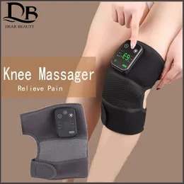 Massageador de joelho Fisioterapia elétrica Aquecimento rápido 3 engrenagens Efeito alívio da dor compressa Vibração Recarregável Y240403