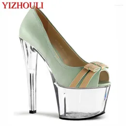 Dress Shoes Custom-Make Patent Leather Spring And Autumn Shallow Mouth Shoe High-Heeled 17cm Crystal Bow Formal