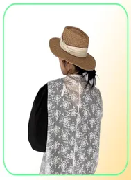 2021ファッションウーブンワイドブリムハットサンハットサマー女性ビーワイドキャップ親子フラットトップバイザー織り麦わら帽子1880731