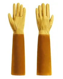 女性と男性のためのガーデニンググローブローズプルーニングローズヤギ皮の手袋を長い前腕保護gauntlet3102060