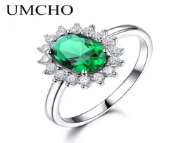 Umcho Nano Rus Emerald 925 STERLING Gümüş Vintage Nişan Partisi Hediye Yüzükleri Kadınlar İçin Bütün Güzel Takılar Y18926063161070