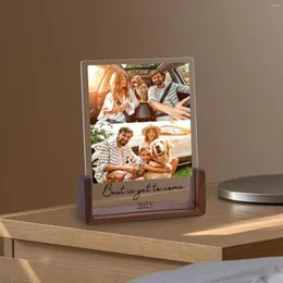 FRAMENTOS Custom Família Po Acrílico Placa Presentes de Aniversário para Mamãe Daddy Decoração de Monta com Desktop de Mãe Domer Criança Infantil