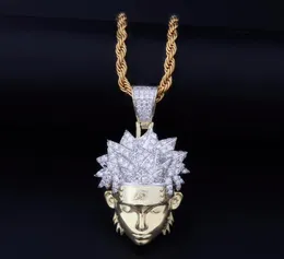 الهيب هوب كامل AAA CZ Zircon Bling Iced Out Cartoon Uzumaki Prendants Netlace for Men Rapper Jewelry Gold Color Gift 2010142192224