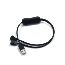 2024 Kabel adaptera wentylatora 1 do 2 sposobów USB do 3/4 PIN PWM 5V Wentylatory z przełącznikiem ON / OFF, 22AWG 40CM / 15.75 cali dla zasilania wentylatora USB