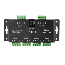 新しい2024 SP901E WS2812B WS2811のSPI信号アンプWS2813ピクセルRGB LEDストリップ信号リピーターアドレス可能なドリームカラーテープDC5-24V1。