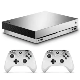 Stickers White Black Metal Brushed Skin Sticker Decal For Microsoft Xbox One X Console and Controllers Skin Stickers for Xbox One X Vinyl