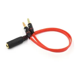 Adaptador TRRS de 3,5 mm 2 Male 1 Mini Mini 3,5 mm Jack de 4 pinos Splitter Splitter Audio Microphone Cable