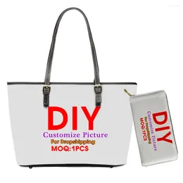 ショルダーバッグカスタムノイズデザイン3Dセット女性ハンドバッグと財布のトートレディーPUガール大きなクロスボディレザードロップ